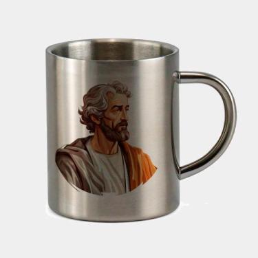 Imagem de Caneca de Inox Premium Prateada 400ml Santo Sao Jose Igreja Catolica 2