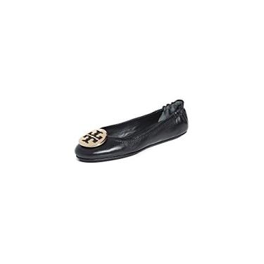 Imagem de Tory Burch Sapatilhas femininas Minnie Travel Ballet, Perfeito preto/dourado, 38