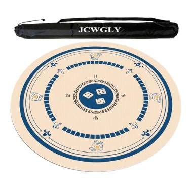 Imagem de Tapete De Mahjong Macio E Redutor De Ruído Com Revestimento Antiderrapante Para Jogos De Festa Em Casa, Capa De Mesa Redonda Para Jogos De Pôquer E Tabuleiro, Lavável À Máquina(Blue,90cm/35.44in)