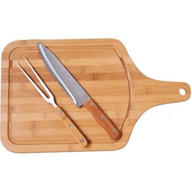Imagem de Conjunto Para Churrasco Bamboo Mor 3360 - 3 Peças Natural