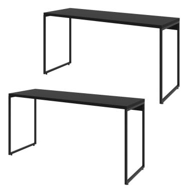 Imagem de Kit 02 Mesas Escritório E Home Office Aspen 150 Cm C01 Onix