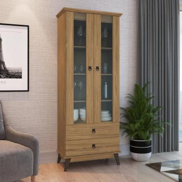 Imagem de Cristaleira 2 Portas 2 Gavetas Retrô Cr322 Decibal Naturalle