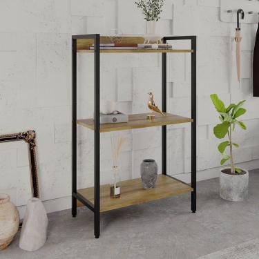 Imagem de Estante Para Livros Industrial Aço Multiuso 3 Prateleiras 104Cm Active Yescasa Mel