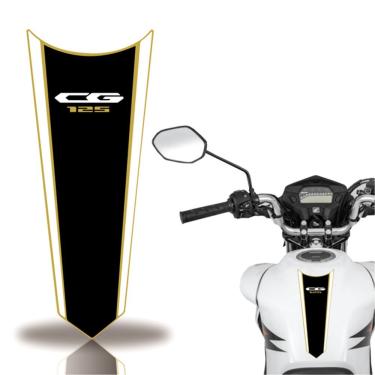 Imagem de Adesivo Faixa Gravata Tanque Moto Cg 160 125 Titan Fan 125 Preto Com Dourado