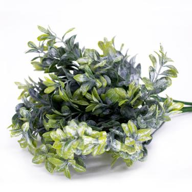 Imagem de Folhagem Buxo Verde Orvalho Com Powder Plástico 13x33 Cm - D'rossi