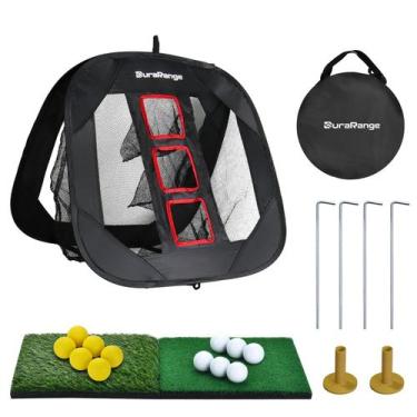 Imagem de Conjunto de redes de lascas de golfe DURARANGE Pop-up com tapetes e bo