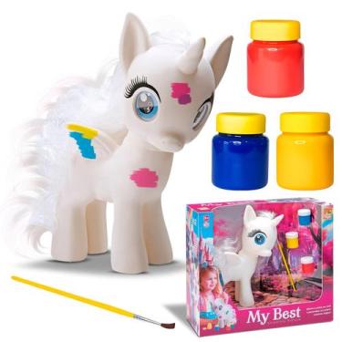 Imagem de Unicórnio De Pintura My Best Com Tintas E Pincel Para Colorir E Soltar