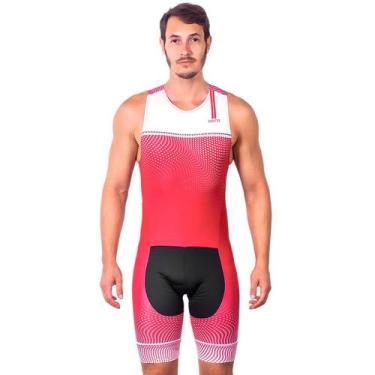 Imagem de Macaquinho sem mangas triathlon elite marsala proteção uv 50+ kauna, P