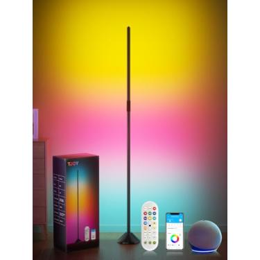 Imagem de TJOY Luminária De Piso Led Rgb+Ic, Canto Inteligente Compatível Com Alexa E Google Home, 1200 Lm, Moderna, 16 Milhões Cores Diy, Sincronização Música, Que Muda Cor, Temporizador, Para Sala Estar Qua