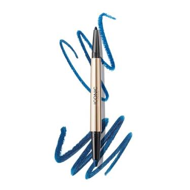 Imagem de ICONIC LONDON Delineador Duo Para Olhos Smokey Eye, Cremoso, Fácil De Esfumar, 2 Em 1, Lápis Cera, Resistente À Água, Livre Crueldade, Maquiagem Vegana (Azul Elétrico) 0,027 Oz