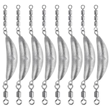 Imagem de THKFISH Chumbada Giratória Para Pesca, Crescente Com 3 Giros Giratórios, Kit De Pesos Drop Shot, Chumbadas Corrico Em Linha, Torpedo Água Salgada E Doce, 1/2-6 Oz