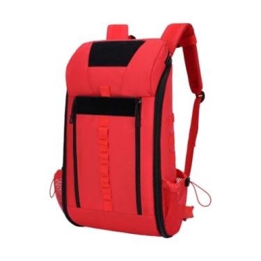 Imagem de harayaa Mochila de trauma para primeiros socorros, mochila médica, expansível, de tecido Oxford, para enfermeiras, Vermelho