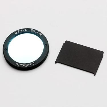 Imagem de MidOpt Filtro passa-banda azul para visão de máquina, série BP, largura de banda ampla, alcance: 425-495 nm, BP470-25,4 C-Mount, compatível com câmeras C-Mount