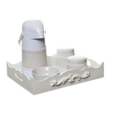 Imagem de Kit Higiene Com Porcelanas E Capa Resina Arabesco Bebê - Potinho de me