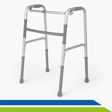 Imagem de Andador Alumínio Dobrável Articulado Fixo Mobilidade Idoso Fratura até