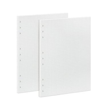 Imagem de 90 folhas de papel de refil de papel de 5 mm com inserções quadradas B5 9 furos para fichário Filofax Bullet Journals Diary (18 x 25,5 cm)