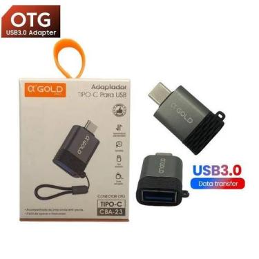 Imagem de Adaptador OTG Usb 3.0 Femea Para Tipo C Macho CBA-23 A'Gold