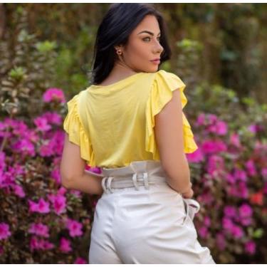 Imagem de Blusa manga babado curta viscolaycra - filo modas, Pink, G