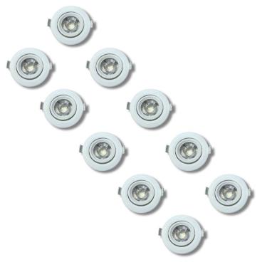 Imagem de Kit 10 Spot Led Elgin Luminária Mr16 5W 6,500K Direcionável Redondo