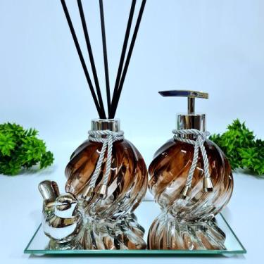 Imagem de Kit Lavabo, Saboneteira, Difusor E Acessórios( Espiral ) - R&A, Espira