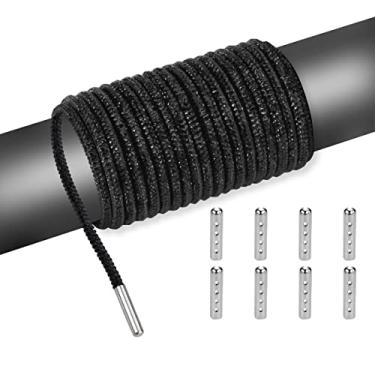 Imagem de Cadarços de diamantes brilhantes de 6 m com 8 pontas de cadarço preto brilho brilhante cristal redondo strass cordão cadarços para tênis moletom com capuz decoração DIY