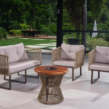 Imagem de Conjunto Sofá Amsterdã 1 e 2 Lugares com Mesa de Centro - Art & Luxo