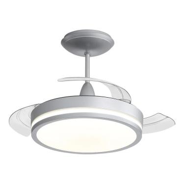 Imagem de Ventilador Teto Retrátil Controle Remoto 3 Pás Mini Cromado