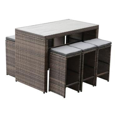 Imagem de Conjunto De Jantar Mesa 144x81cm E 6 Bancos - Deluxe Bar