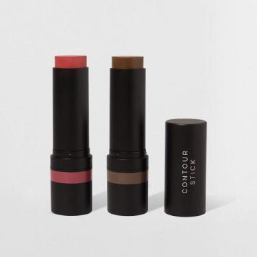 Imagem de Kit Blush em Bastão Rosa + Contorno em Bastão Marrom Escuro Océane Edi