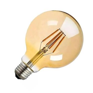 Imagem de Kit 2 Lâmpada Led Filamento G80 4w Bivolt E27 2200k Cor Da Luz Ambar G