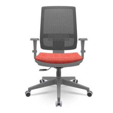 Imagem de Cadeira Brizza Diretor Grafite Tela Preta Assento Concept Rosê Base Re