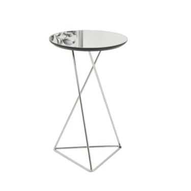 Imagem de Mesa Lateral Pepa Tampo Espelhado Base Cromada - 17464 - Sun House