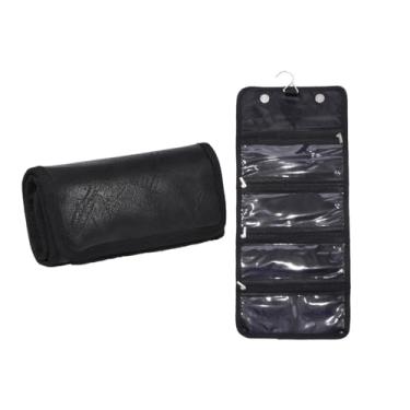 Imagem de XINFULLWOL Bolsa para dinheiro, organizador de dinheiro, carteira de envelope, pequeno suporte de dinheiro de viagem para orçamento, recibo e gorjetas, Preto, 4 pockets, Viagens