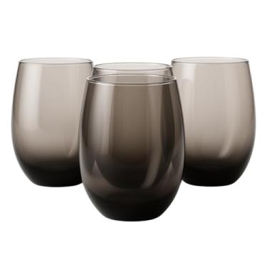 Imagem de Jogo de Copos Aruba Fumê 465ml Nadir – Vidro Resistente e Elegante – 4 Unidades para Suco, Refrigerante, Água