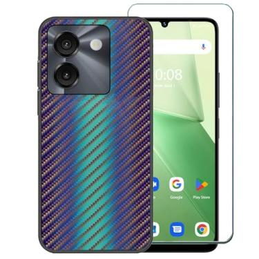 Imagem de Ranyi Capa para Foxxd MIRO A67 S67 C67 com protetor de tela, padrão ondulado gradiente colorido, fina, flexível, capa de proteção de gel de borracha de silicone para Foxx Foxxd MIRO A67 S67 C67 17.1