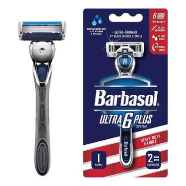 Imagem de Barbeador Masculino Barbasol Ultra 6 Plus + 2 Refis