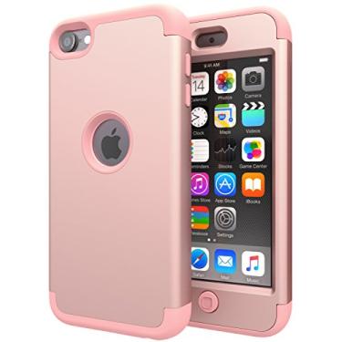 Imagem de SLMY 4326521808 Capa para iPod Touch 6, Capa para iPod Touch 5, Capa protetora resistente de alto impacto (TM) para Apple iPod Touch 5 6ª geração (ouro rosa)