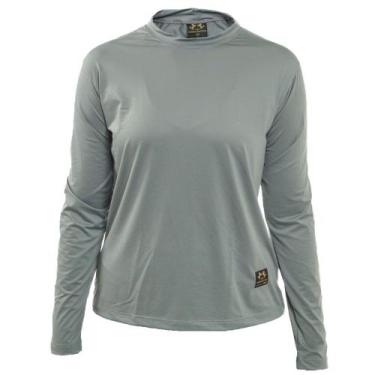 Imagem de Camisa Uv Feminina Baby Look Proteção Solar Tn Terra Nativa, Cinza, G