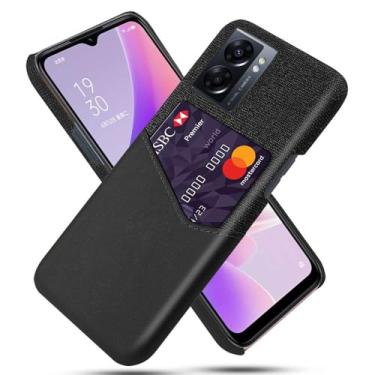 Imagem de Capa para OPPO A57 5G,Anti-deslizamento,Proteção contra quedas de 360°,Resistência à impressão digital,Tela e caso de couro PU com 1 slot de cartão atrás-Black