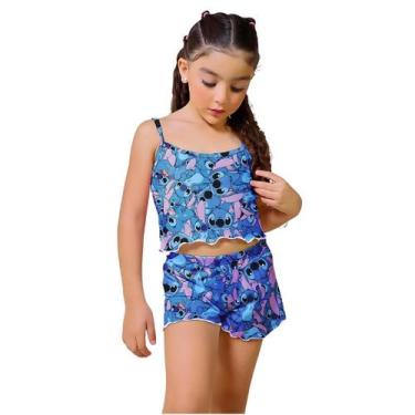 Imagem de Pijama Feminino Infantil Roupa De Dormir Personagem Stitch - Isysser, 