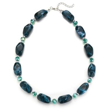 Imagem de Errally Gargantilha de contas grossas para mulheres, colar de contas grandes, bijuterias, presentes para ela, Resina, Sem Pedra Preciosa