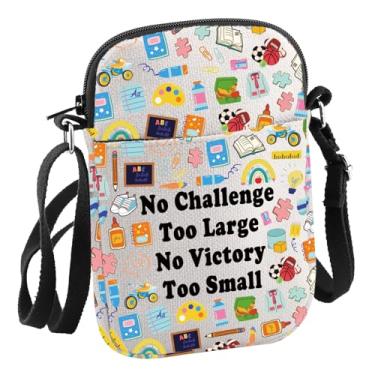 Imagem de Presente para professores de educação especial No Challenge Too Large No Victory Too Small Tote Bag Sped Teacher Team Gift, Bolsa C sem desafio
