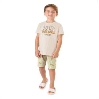Imagem de Pijama Camiseta E Shorts Juvenil Menino Estampa Baseball-Masculino