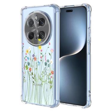 Imagem de RRXSYXL Capa para Honor Magic 7 Pro 5G com estampa floral transparente, capa macia à prova de choque para Honor Magic 7 Pro 5G, flores silvestres