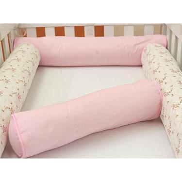 Imagem de Kit Berço Rolinhos Americano 4 Peças 100% Algodão Zíper