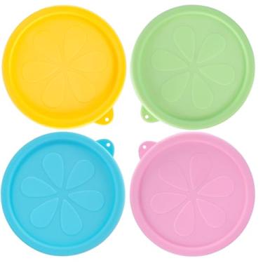 Imagem de 4 tampas de substituição de silicone para Pyrex 7201-PC, 4 peças de tampa de armazenamento de vedação redonda segura para tigelas de vidro, para micro-ondas, lava-louças e freezer, à prova de
