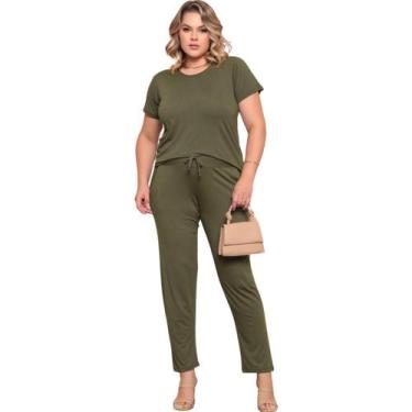 Imagem de Conjunto Plus Size Feminino Manga Curta Viscolycra Multiuso Premium Co
