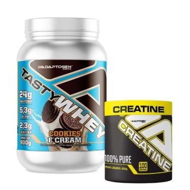 Imagem de Kit Tasty Whey 3w Adaptogen 900g com Creatina Adaptogen 300g - Adaptog