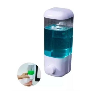 Imagem de Kit 02 Dispenser De Parede Porta Álcool em Gel Detergente Sabonete Líquido 500ml Parede com Ventosa Sabão