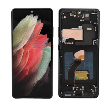 Imagem de Zopsc Substituição de Tela LCD de 6,8 Polegadas para S21 Ultra 5G SM G998B, Montagem do Digitalizador de Telefone Touch Screen Com Ferramentas de Reparo, Estrutura Central do Sensor de (Preto)
